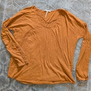 Free People Burnt Orange Long Sleeve Top